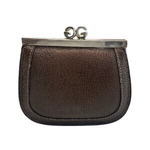 Gucci GG Kiss Lock Leather Coin Pouch -Great Vintage Gucci Find!